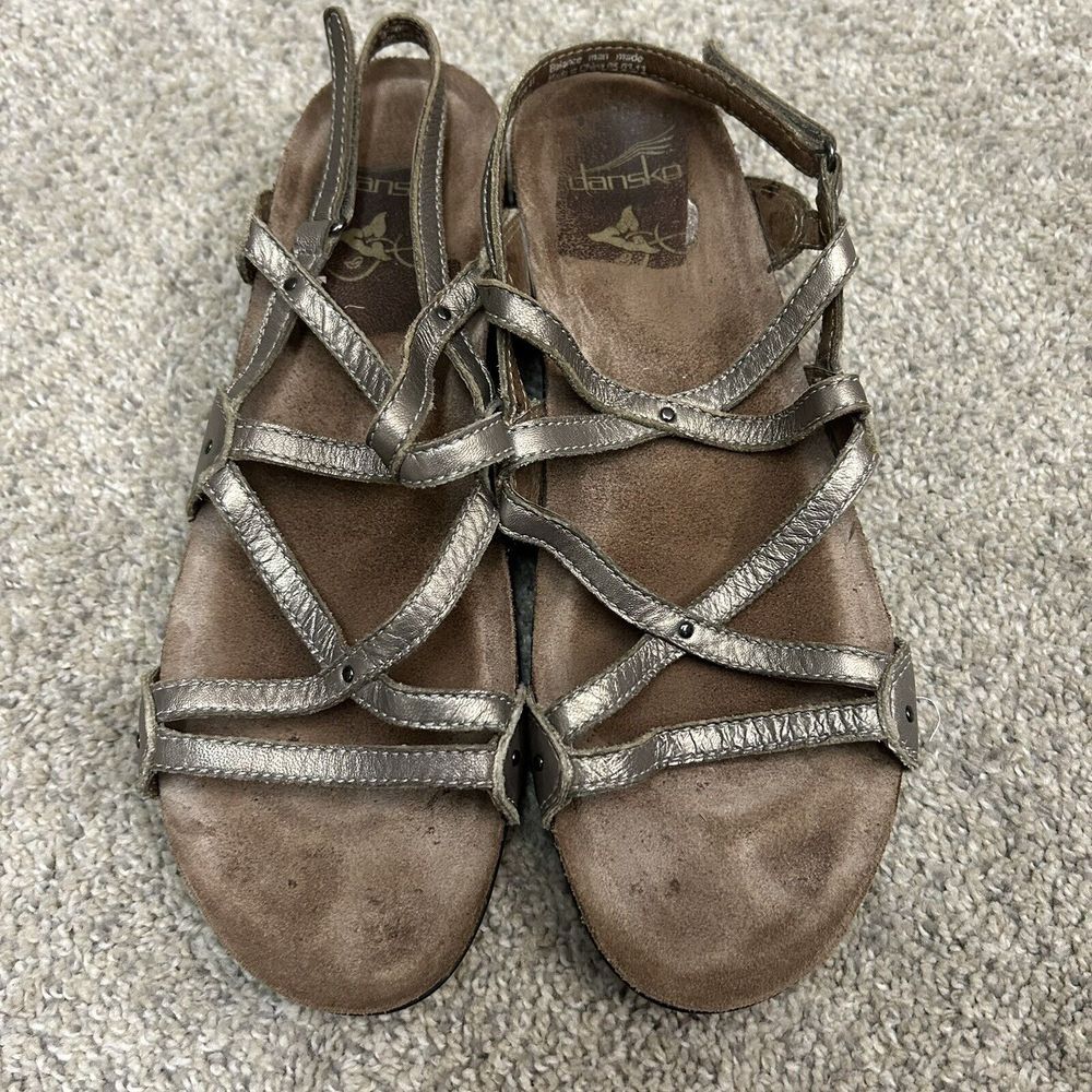 Dansko Jovie Sandals Women's 10.5-11 US 41 EUR Brown‎ Metallic Slingback Flats - Picture 2 of 6